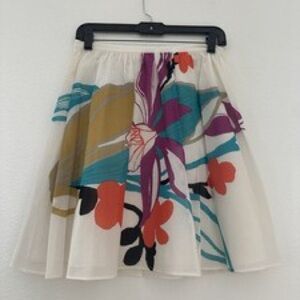 CLIB MONACO Multicolored Pleated Skater Mini Skirt for Casual Wear